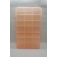 Caixa Organizadora com 21 Divisões Transparente e Laranja 