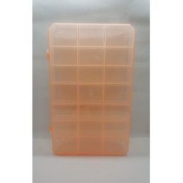 Caixa Organizadora com 21 Divisões Transparente e Laranja 