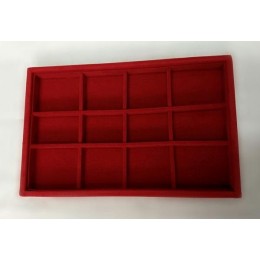 Bandeja de veludo quadriculado vermelha M Bandeja de veludo quadriculado vermelha M