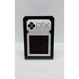 Placa acrílica para PIX Preta e Prata Placa acrílica para PIX Preta e Prata
