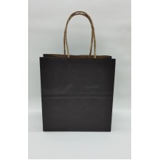 Sacola de papel Alça Torcida Preta e Marrom 