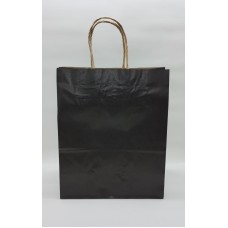 Sacola de papel Alça Torcida Preta e Marrom 